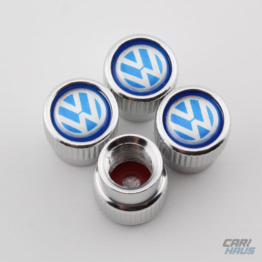 Valve Stem Cap - White & Blue Logo