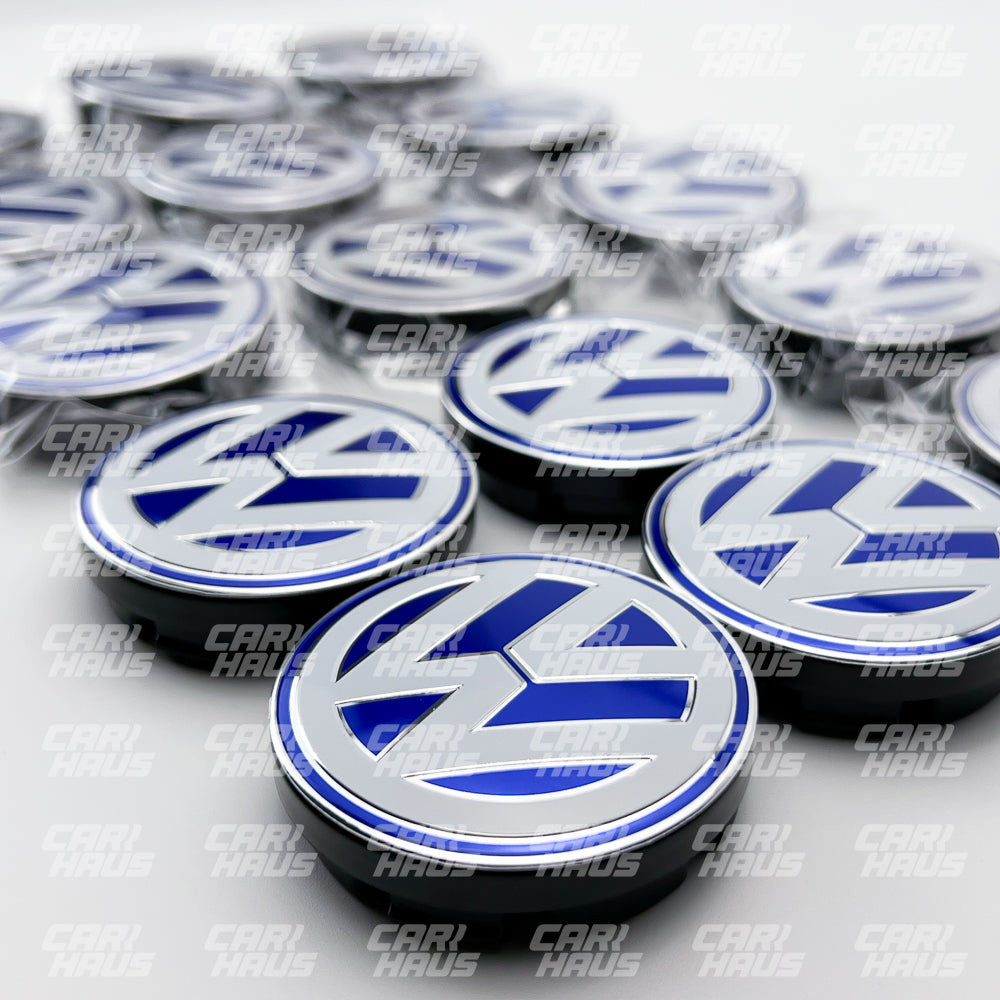 Wheel Center Cap - White and Blue - 56mm