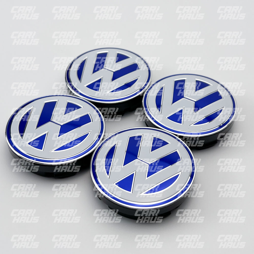 Wheel Center Cap - White and Blue - 56mm