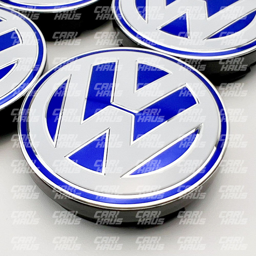 Wheel Center Cap - White and Blue - 56mm