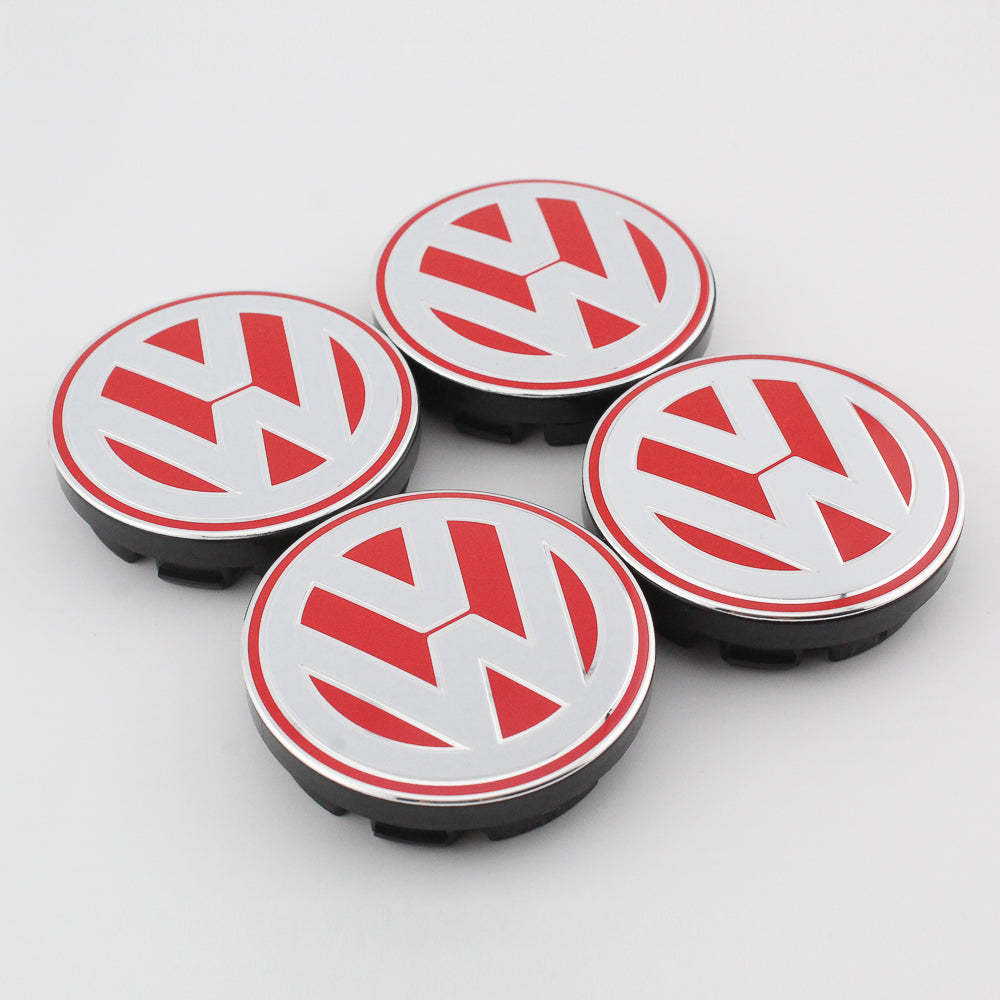 Wheel Center Cap - White and Red - 56mm