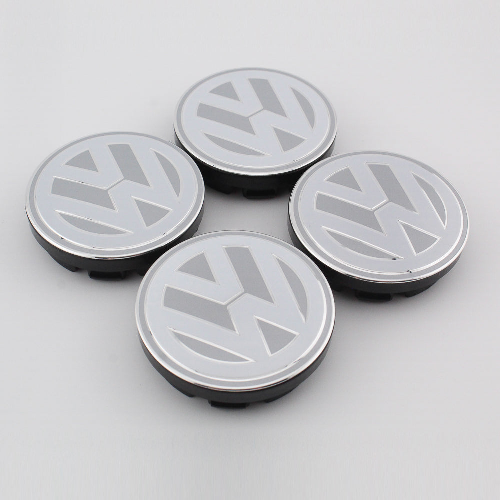 Wheel Center Cap - White and Silver - 56mm