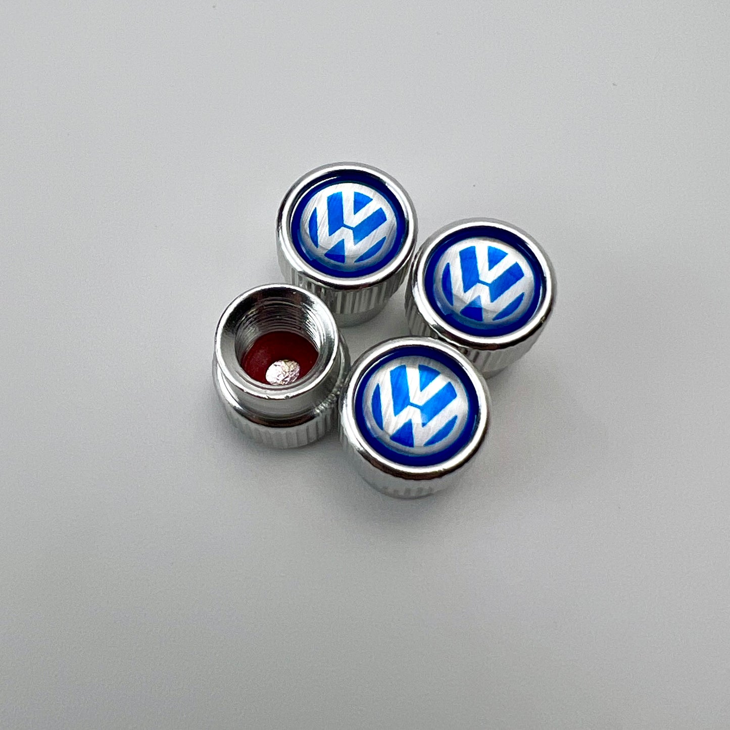 Valve Stem Cap - White & Blue Logo