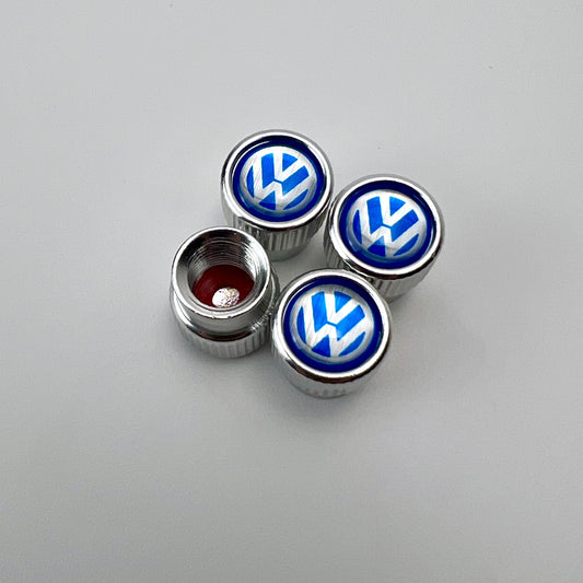 Valve Stem Cap - White & Blue Logo
