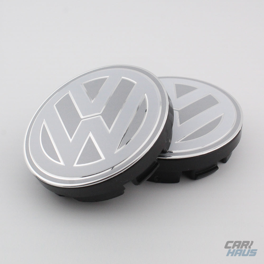 Wheel Center Cap - White and Silver - 56mm