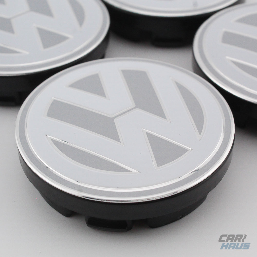 Wheel Center Cap - White and Silver - 56mm